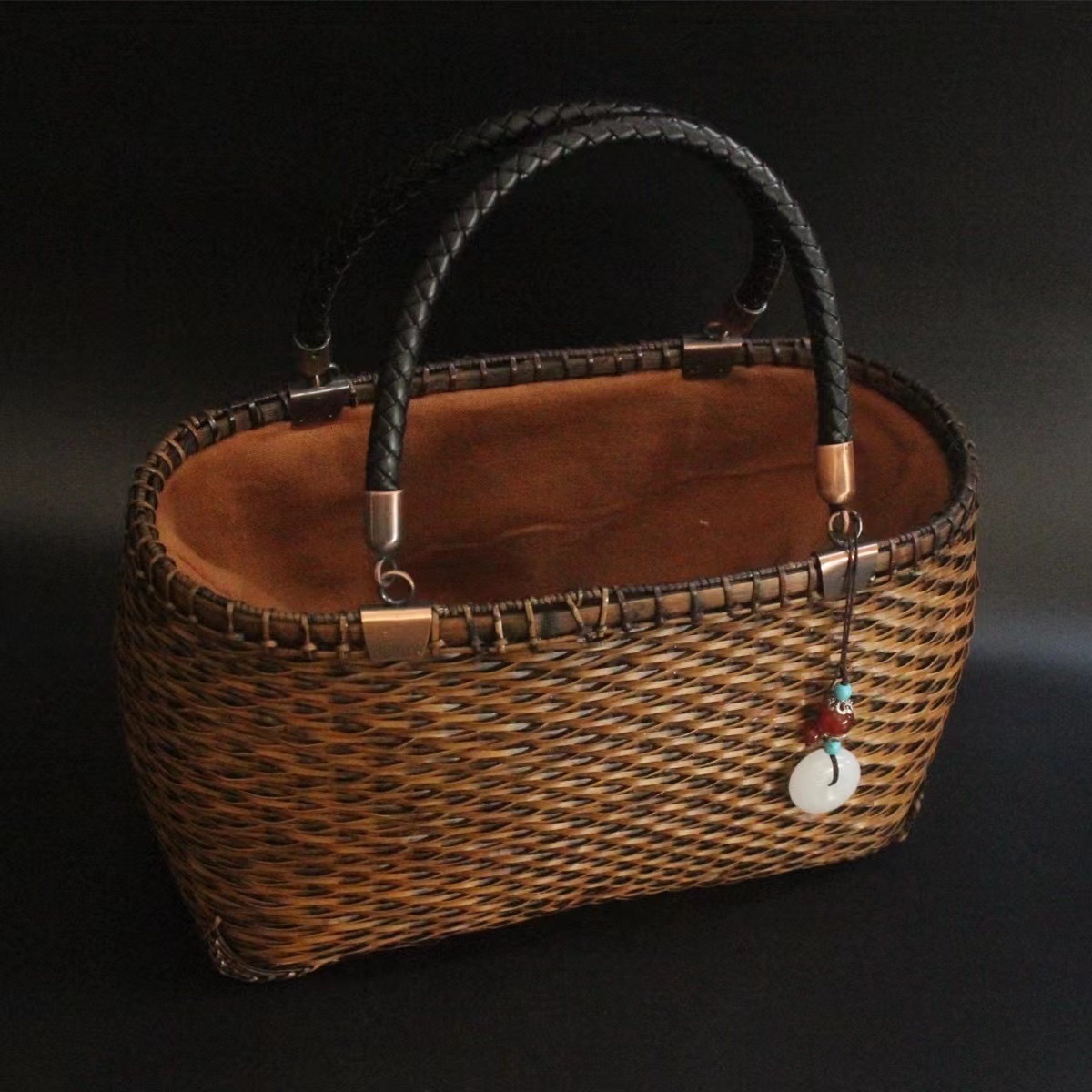  new arrival * nature bamboo braided up basket back handmade basket natural shopping basket storage bag 