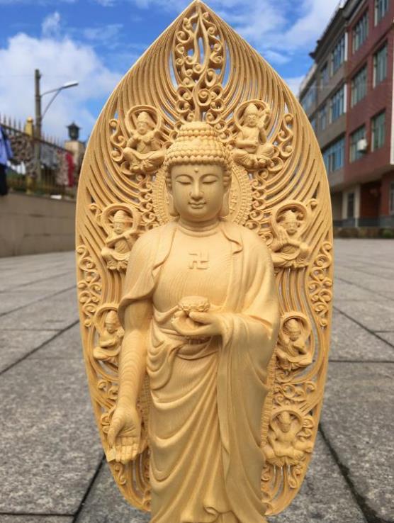 [ finest quality. tree carving ] ** Buddhism fine art precise sculpture Buddhist image hand carving finest quality goods medicine .... image unused 