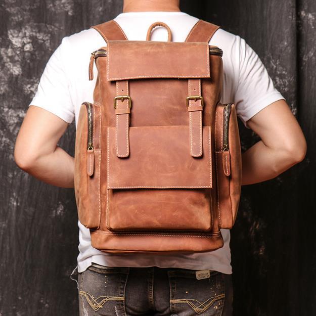  beautiful goods * original leather rucksack men's leather backpack retro rucksack outdoor 14 -inch PC correspondence commuting going to school casual combined use ti bag 