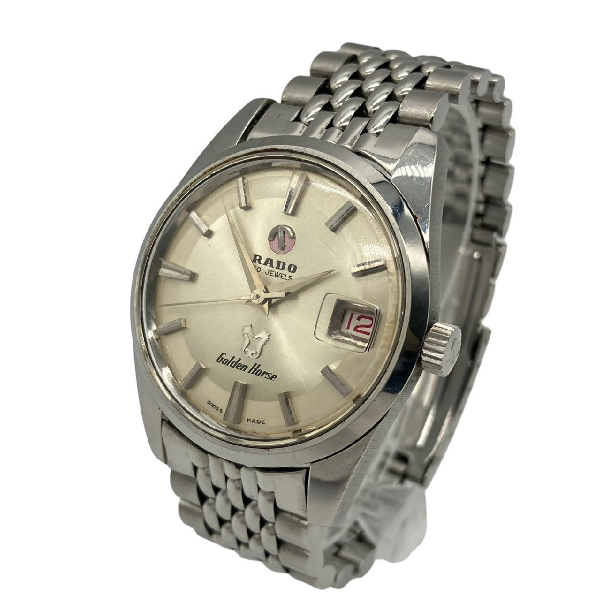 稼働品 RADO ラドー 11675/1 ゴールデンホース デイト ラウンド SS シャンパン文字盤 ジュブリーブレス 自動巻き メンズ 腕時計の画像2