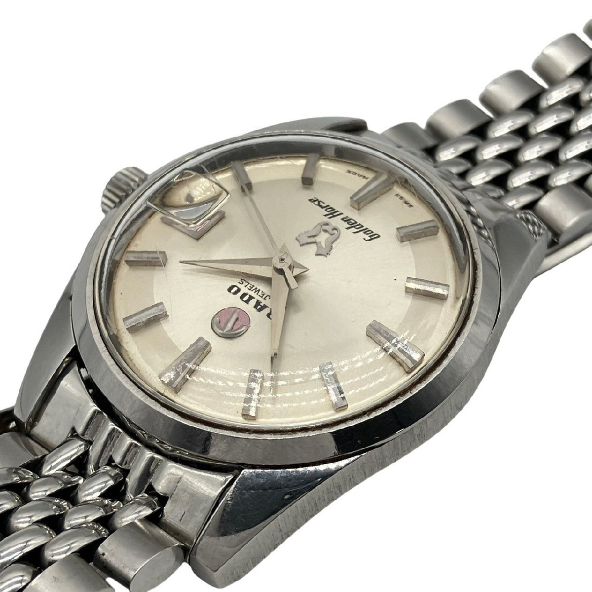稼働品 RADO ラドー 11675/1 ゴールデンホース デイト ラウンド SS シャンパン文字盤 ジュブリーブレス 自動巻き メンズ 腕時計の画像4