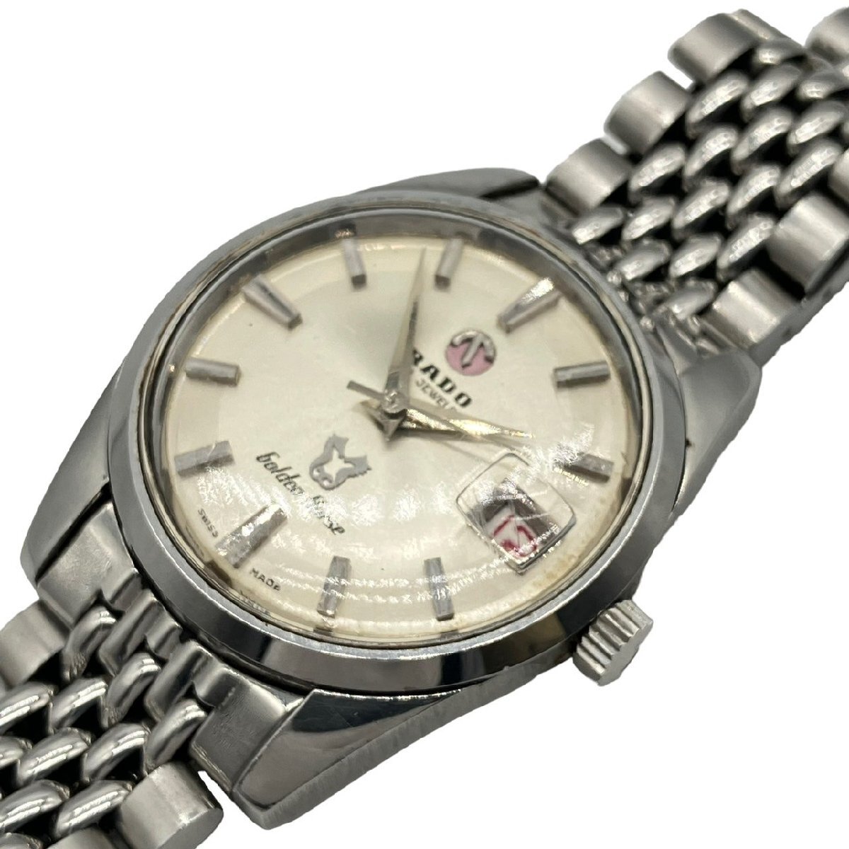稼働品 RADO ラドー 11675/1 ゴールデンホース デイト ラウンド SS シャンパン文字盤 ジュブリーブレス 自動巻き メンズ 腕時計の画像3