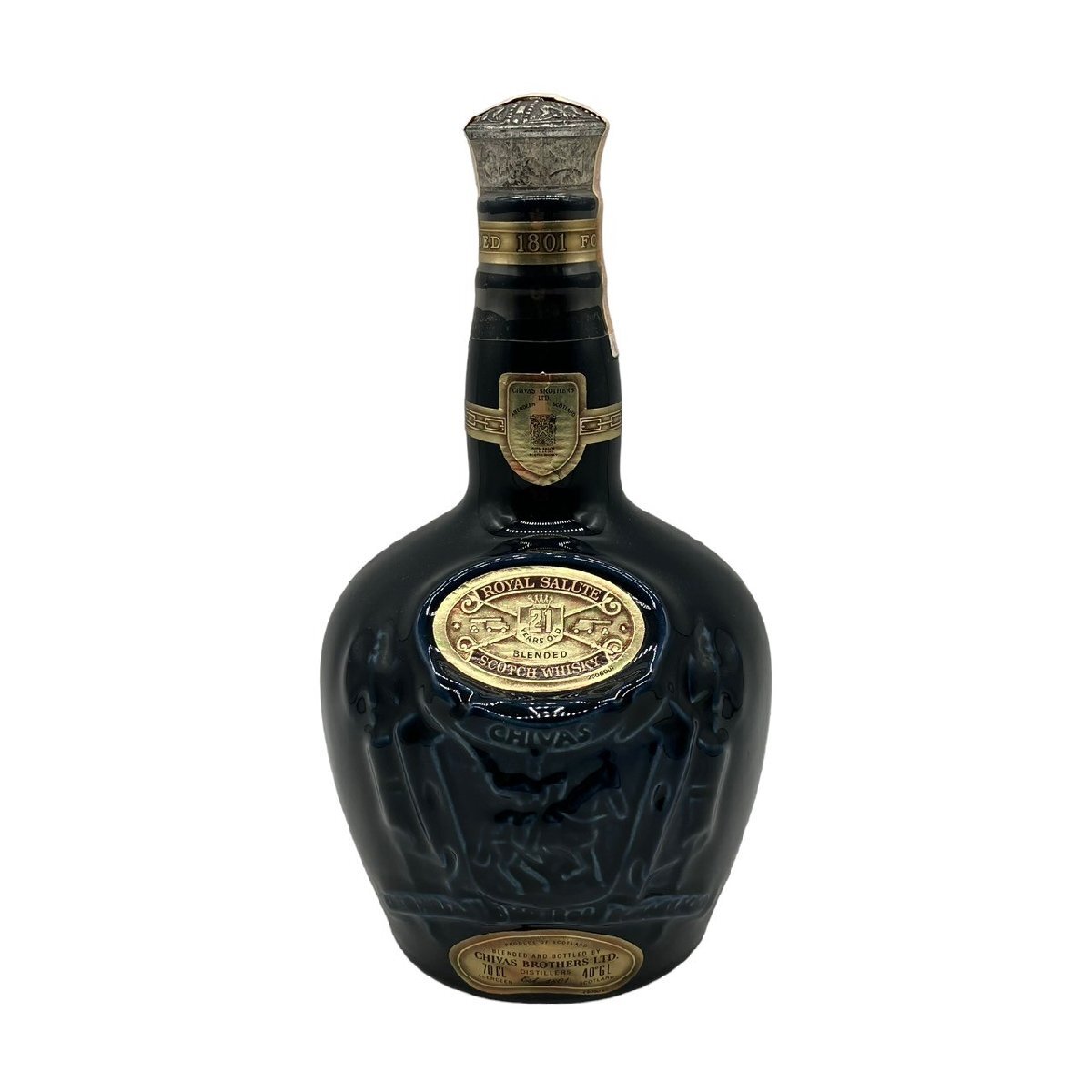 未開栓 CHIVAS ROYAL SALUTE シーバス ロイヤルサルート 21年 青ボトル 陶器 スコッチ 700ml 40% ウイスキー 総重量1328g 古酒 洋酒_画像1