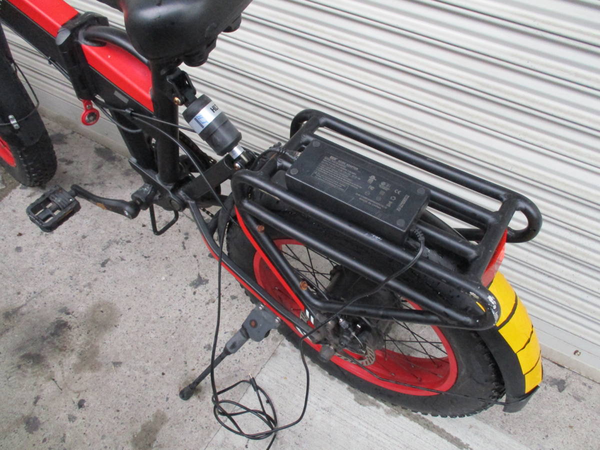 SUNPIE ファットバイク フル電動アシスト自転車 20インチ 折りたたみ ビーチクルーザー 7段変速 ディスクブレーキの画像6