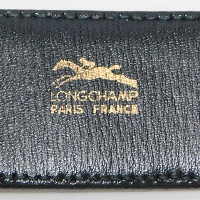 1000円Longchampロンシャン ベルト レザー 黒 65/26の画像8