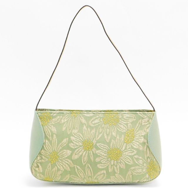  beautiful goods ETRO Etro Mini handbag shoulder .. possibility floral print embroidery green Italy made 