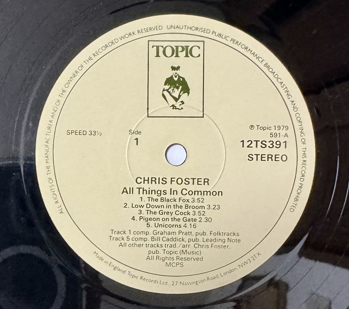 Chris Foster All Things In Common (1979) / UKフォーク / 英国フォーク / トラッド / プログレ/ FOLK / ROCK / UK オリジナル の画像5
