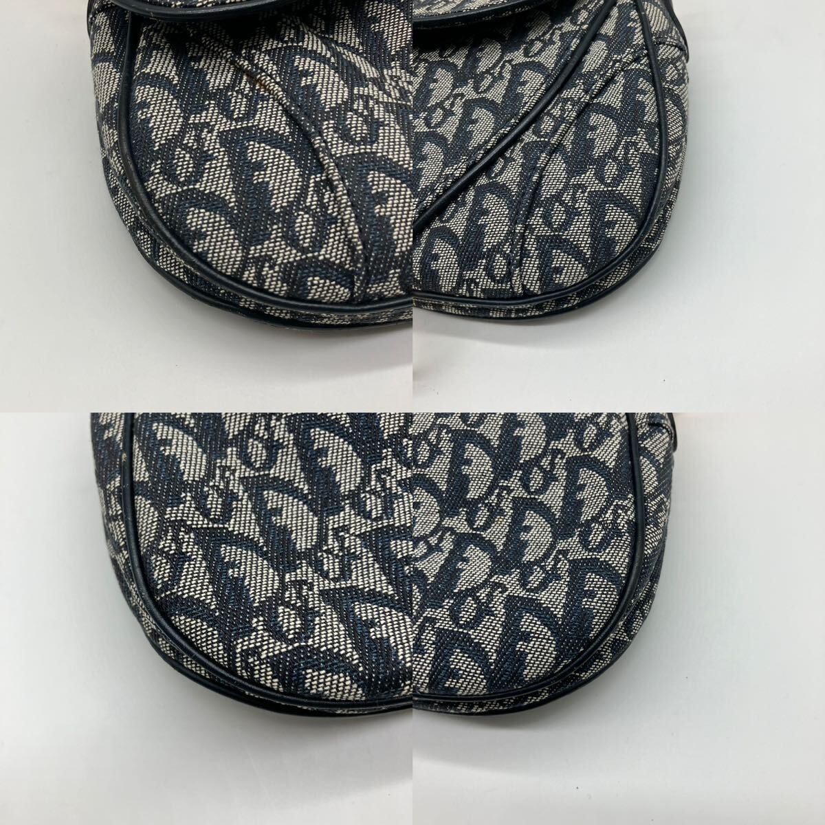 1 иен ~ [ прекрасный товар ] Christian Dior Christian Dior Toro ta- подседельная сумка двойной ручная сумочка сумка на плечо темно-синий 