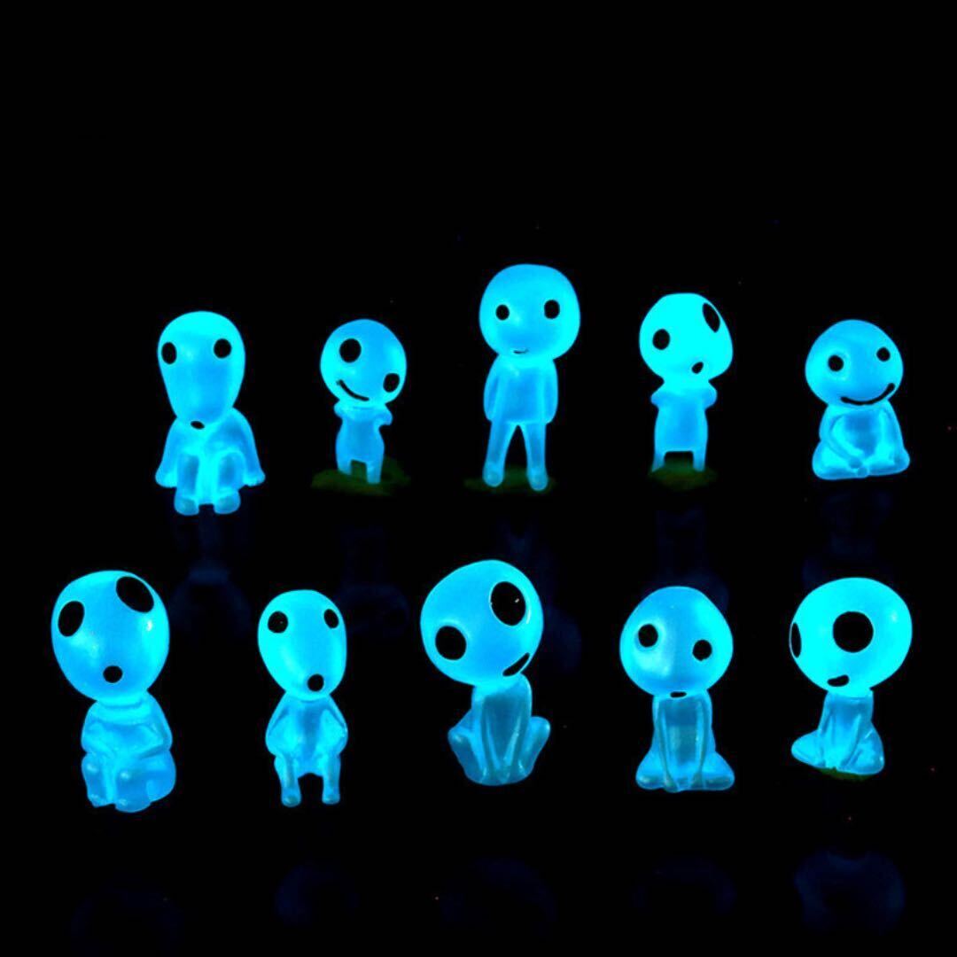 光るこだま フィギュア 人形 ジブリ インテリア ブルー もののけ姫 置物 蓄光タイプ ガーデニング 癒し ジブリ オブジェ こだま かわいい_画像3
