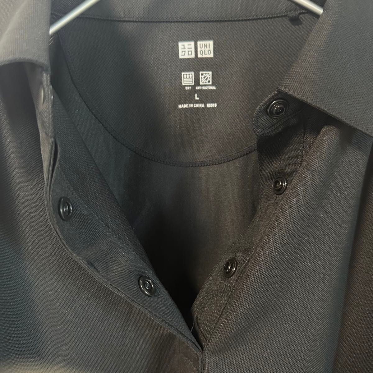UNIQLO ユニクロ ドライ 黒 ポロシャツ 半袖 カットソー 4d52
