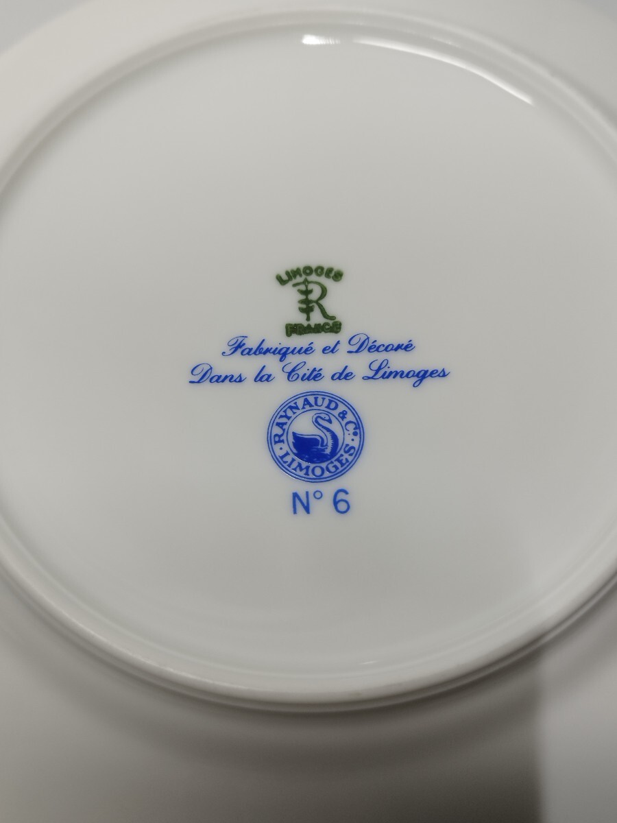 RAYNAUD LIMOGES/re Inno Limo -ju type on plate 6 шт. комплект No.1~6 number кольцо рисунок другой примерно 19cm средняя тарелка кекс тарелка без коробки .