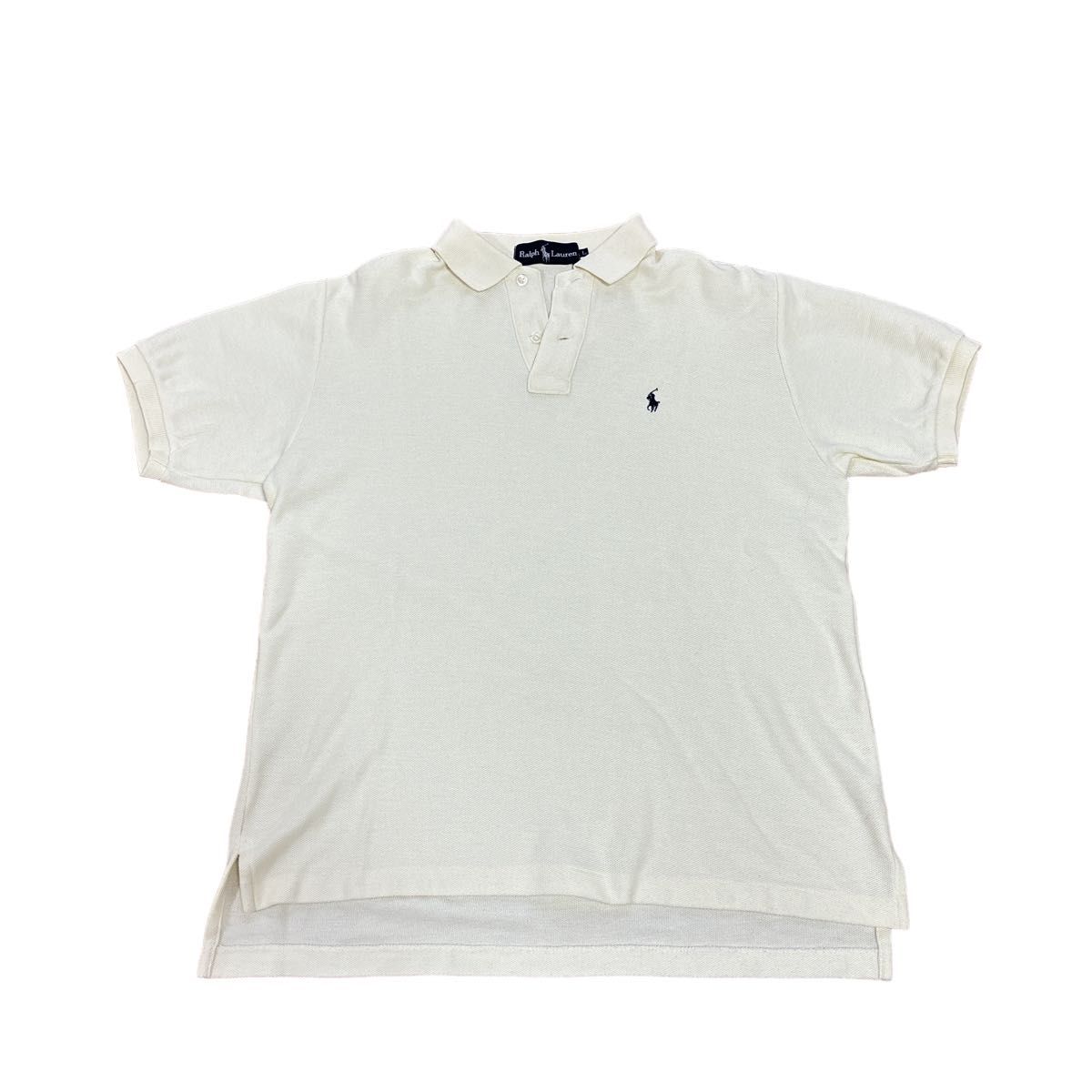 ラルフローレン　ポロシャツ　ロゴ刺繍　半袖　トップス　オールド　ホワイト　L 半袖ポロシャツ Ralph Lauren Tシャツ