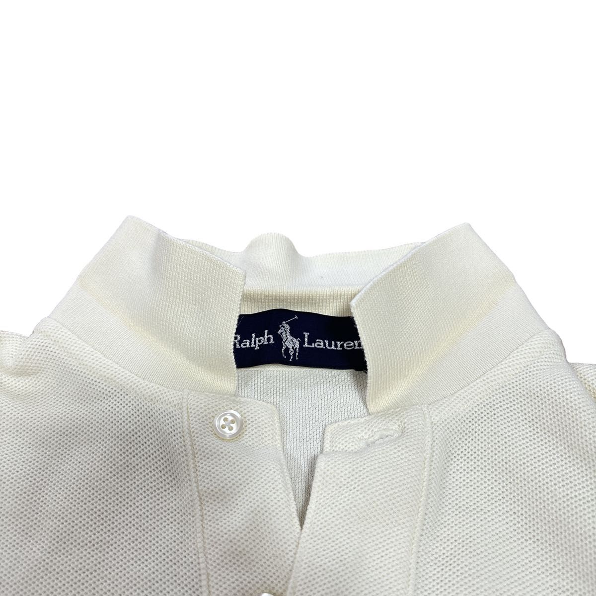 ラルフローレン　ポロシャツ　ロゴ刺繍　半袖　トップス　オールド　ホワイト　L 半袖ポロシャツ Ralph Lauren Tシャツ