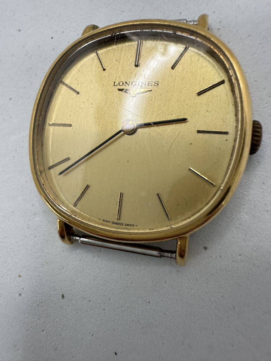 【LONGINES 】腕時計 クォーツ ヘッドのみ ゴールド文字盤 中古品 稼動品 ⑦の画像2