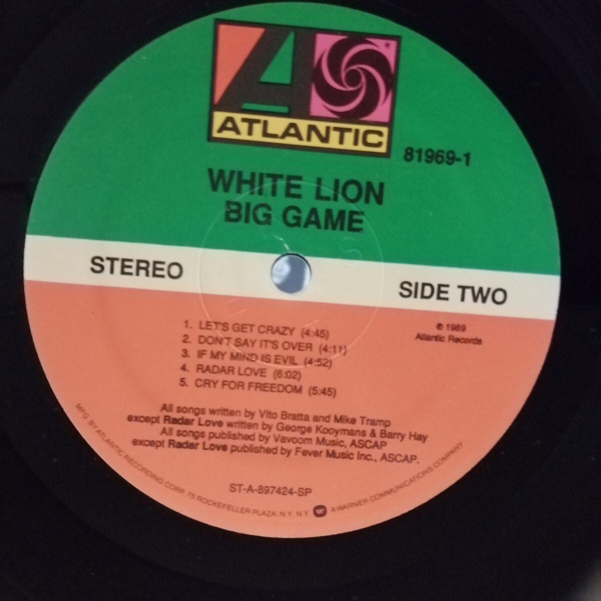 D05 中古LP 中古レコード　WHITE LION big game US盤　81969-1 ホワイトライオン　_画像6