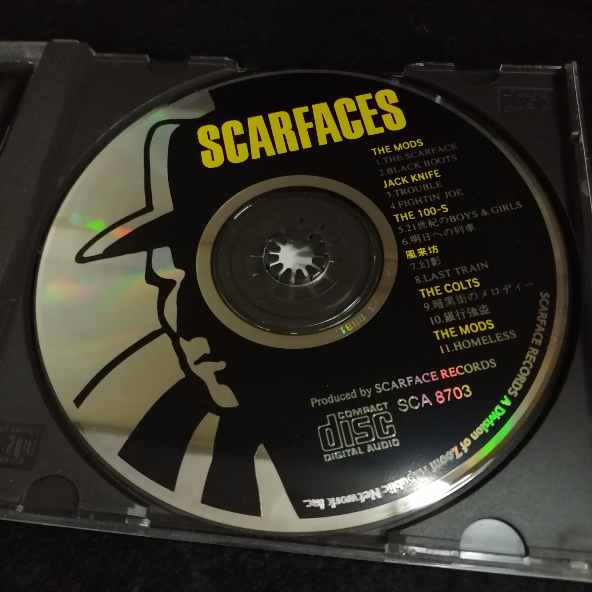 D05 中古CD　SCAR FACES オムニバスインディーズ　SCA 8703 THE MODS JACK KNIFE THE 100-s 風来坊　THE COLTS 森山達也_画像5