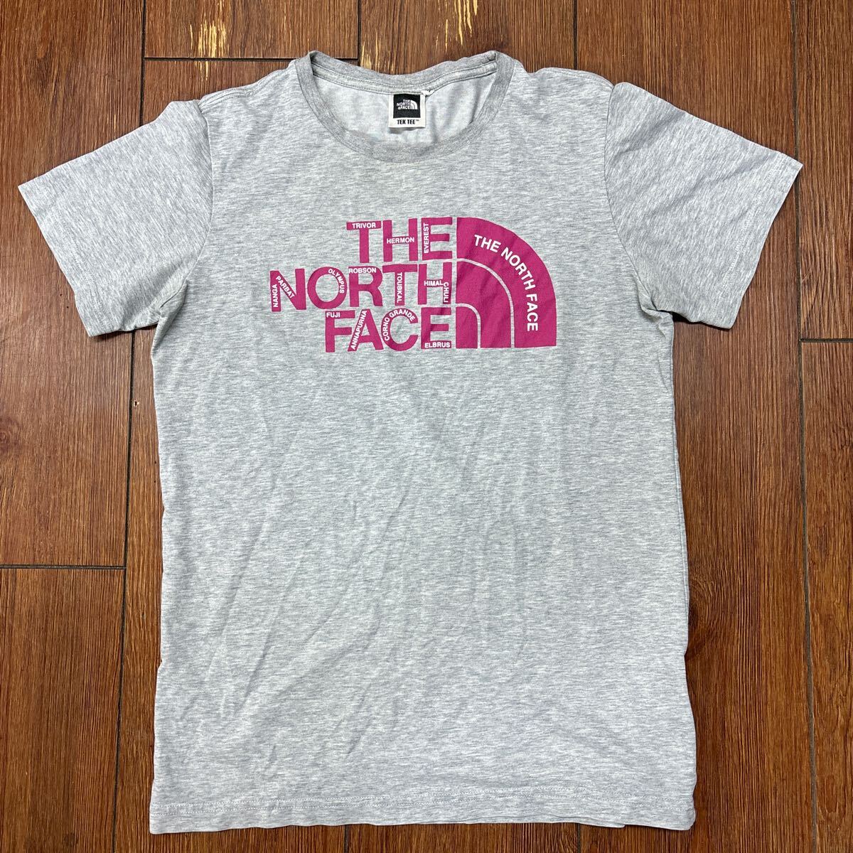 ノースフェイス THE NORTH FACE Tシャツ レディース TEK TEE M グレー×ピンク c1_画像1