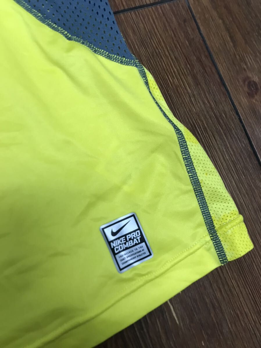 ナイキ プロコンバット Tシャツ L 黄色 h1の画像6