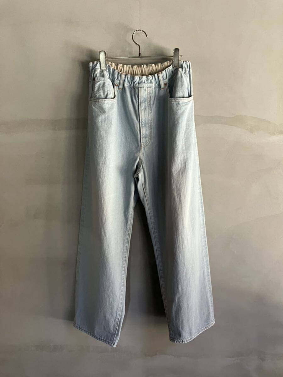 送料込み　YOKO SAKAMOTO DENIM 5P EASY PANTS BLEACH INDIGO ブランド公表サイズ : M_画像1