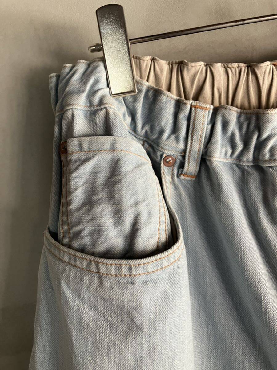 送料込み　YOKO SAKAMOTO DENIM 5P EASY PANTS BLEACH INDIGO ブランド公表サイズ : M_画像6