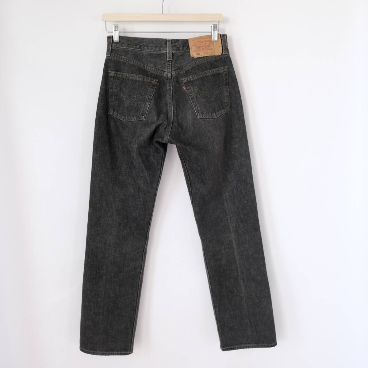 USA製【 Levis 501 】リーバイス ビンテージ 先染め ブラック デニム パンツ ジーンズ / W30 / 黒 / 裏553 90s 00s アメリカ_画像10