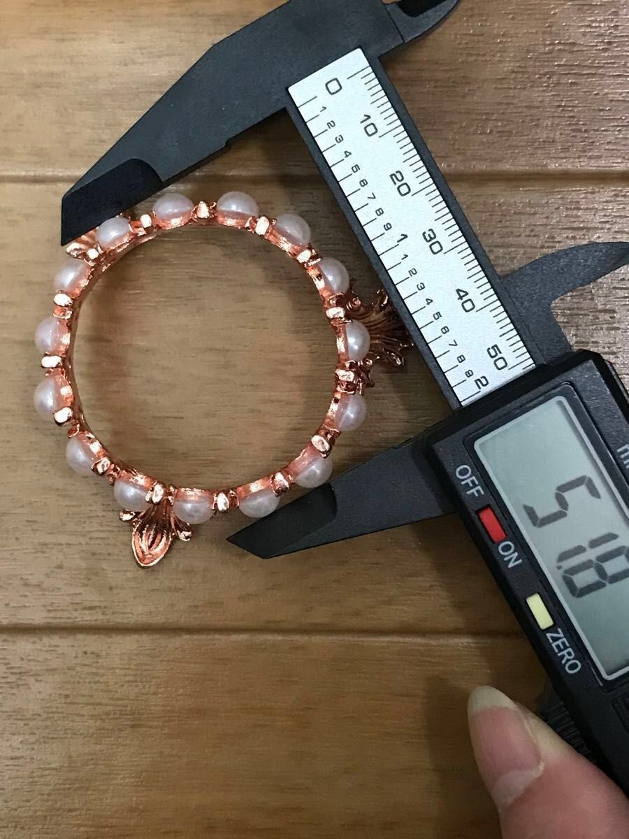 1点のみ パール付き 天然石 台座 スフィア ピンクゴールド 1点のみ パール付き 天然石 台座 スフィア ピンクゴールド