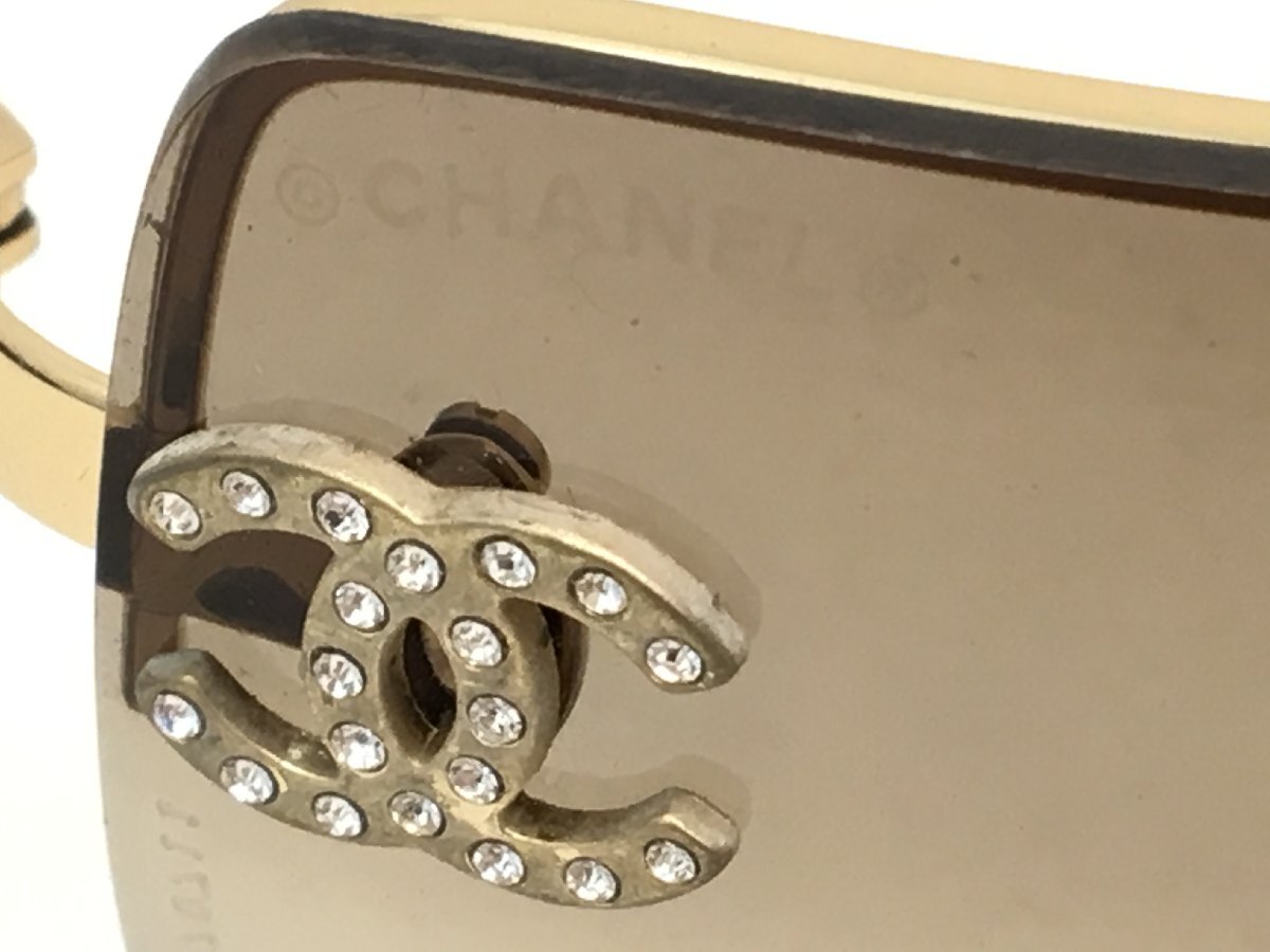 CHANEL シャネル ココマーク 4104-B c 125/13 62□15 120 ブラウン ゴールド サングラス 中古【UW050100】の画像4