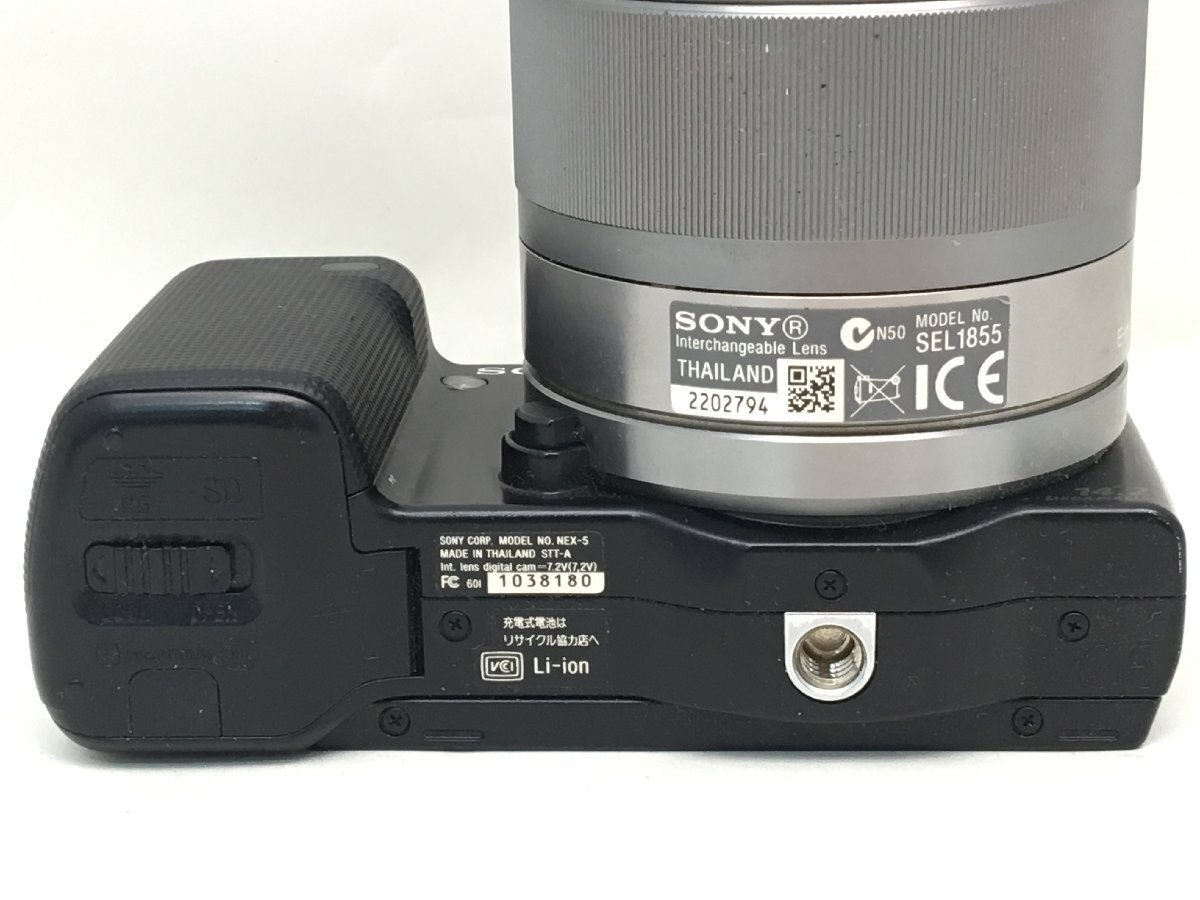 SONY α NEX-5 / E 3.5-5.6/18-55 OSS 0.25m/0.82ft 他 ミラーレス デジタル一眼レフカメラ レンズ フード付き ジャンク 中古【UW050184】の画像5