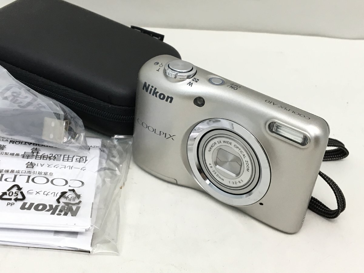 Nikon COOLPIX A10/NIKKOR 5X WIDE OPTICAL ZOOM 4.6-23.0mm 1:3.2-6.5 コンパクト デジタルカメラ 付属品付き ジャンク 中古【UW050159】_画像1