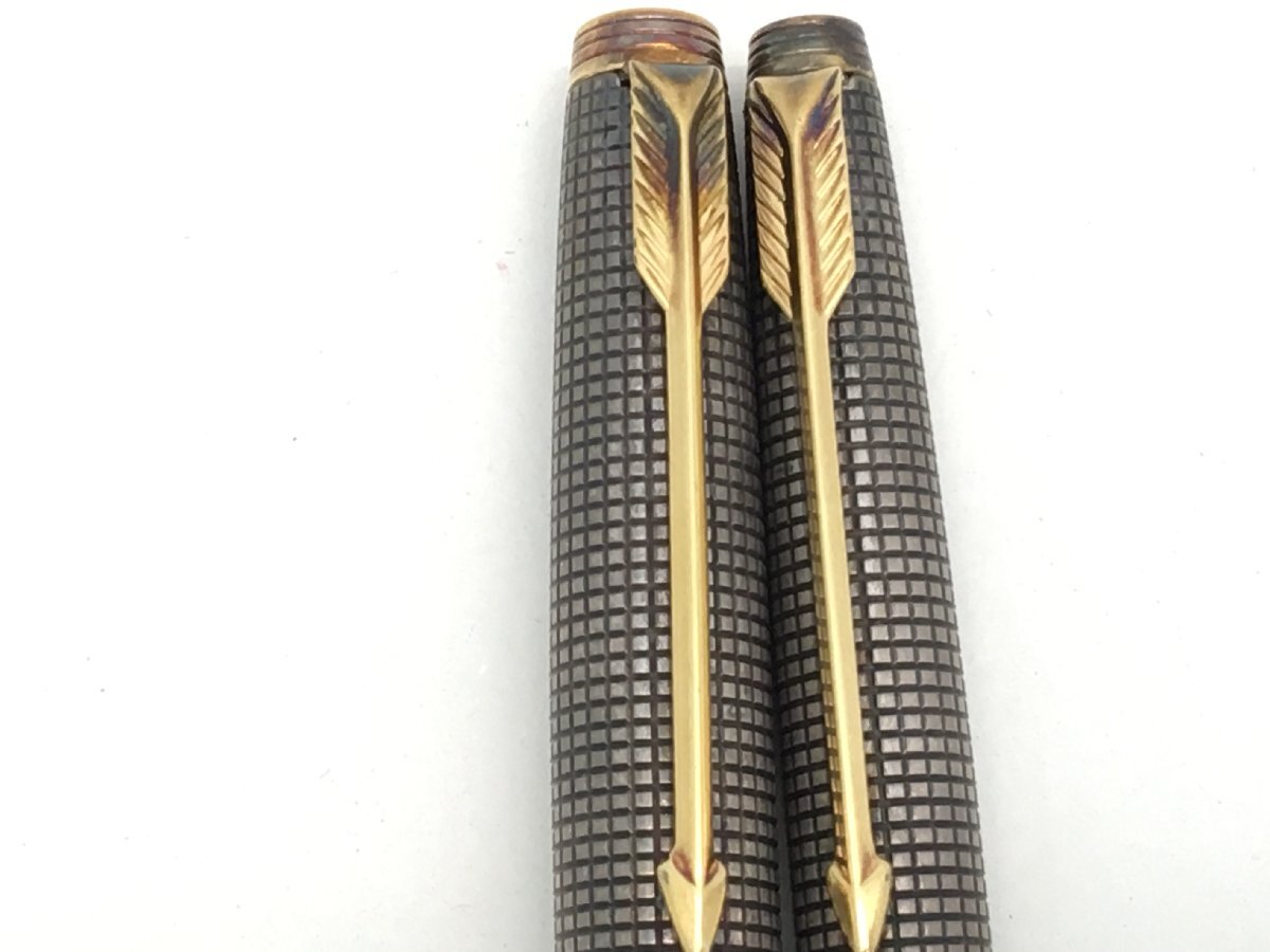 PARKER パーカー スターリングシルバー 万年筆 ペン先 14K / ノック式 ボールペン 2点 まとめ 筆記未確認 現状渡し 中古【UW050377】_画像4