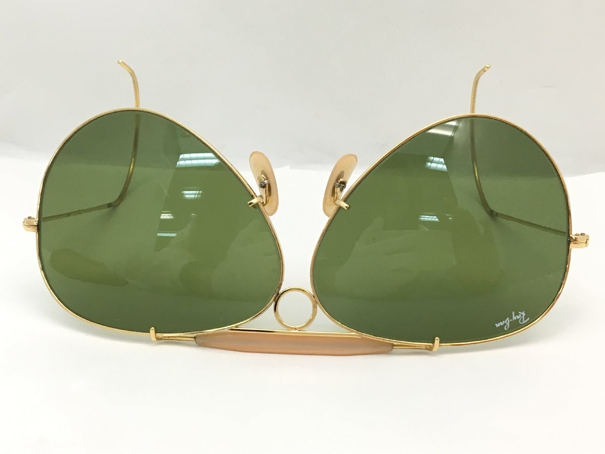 レイバン RAY-BAN ボシュロム シューター ティアドロップ サングラス 度あり ゴールドフレーム ケース付き 中古【UW050374】_画像3