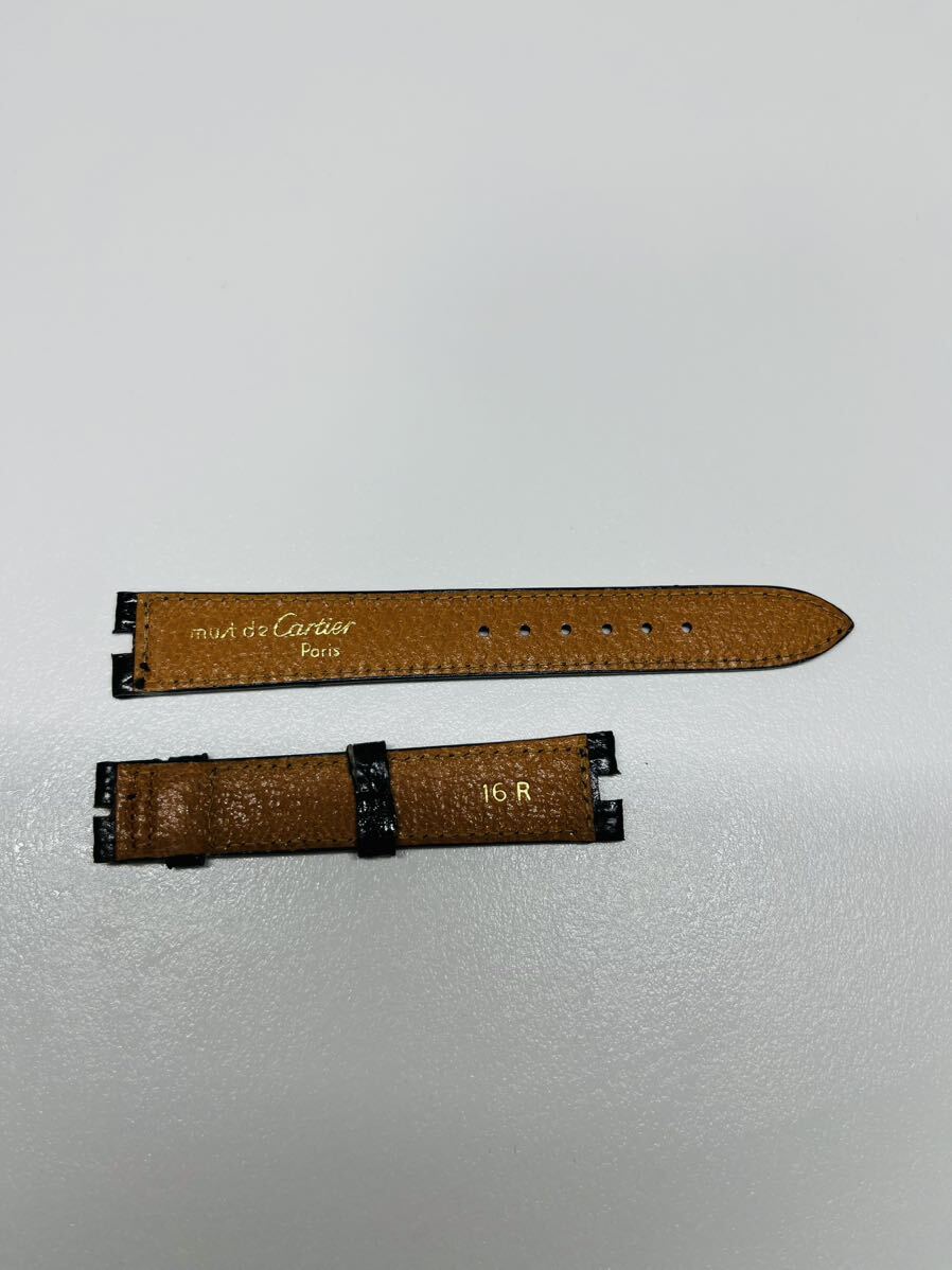 １円 スタート新品 Cartier ベルト 腕時計 ハッピー バースデー カルティエ 純正 ウォッチ 革 レザー 黒 2C クロコ オーストリッチ 型押し_画像4