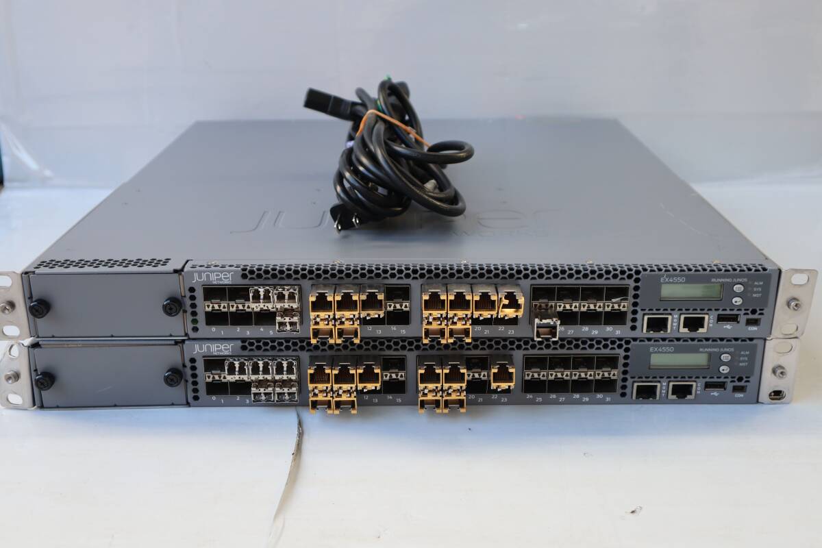 E8619 (2 pcs. set )JuniperNETWORKS EX4550 Series EX4550-32F-AFOi-sa net switch * module 740-013111*2 1 pcs /740-021308*8ps.@ attaching 