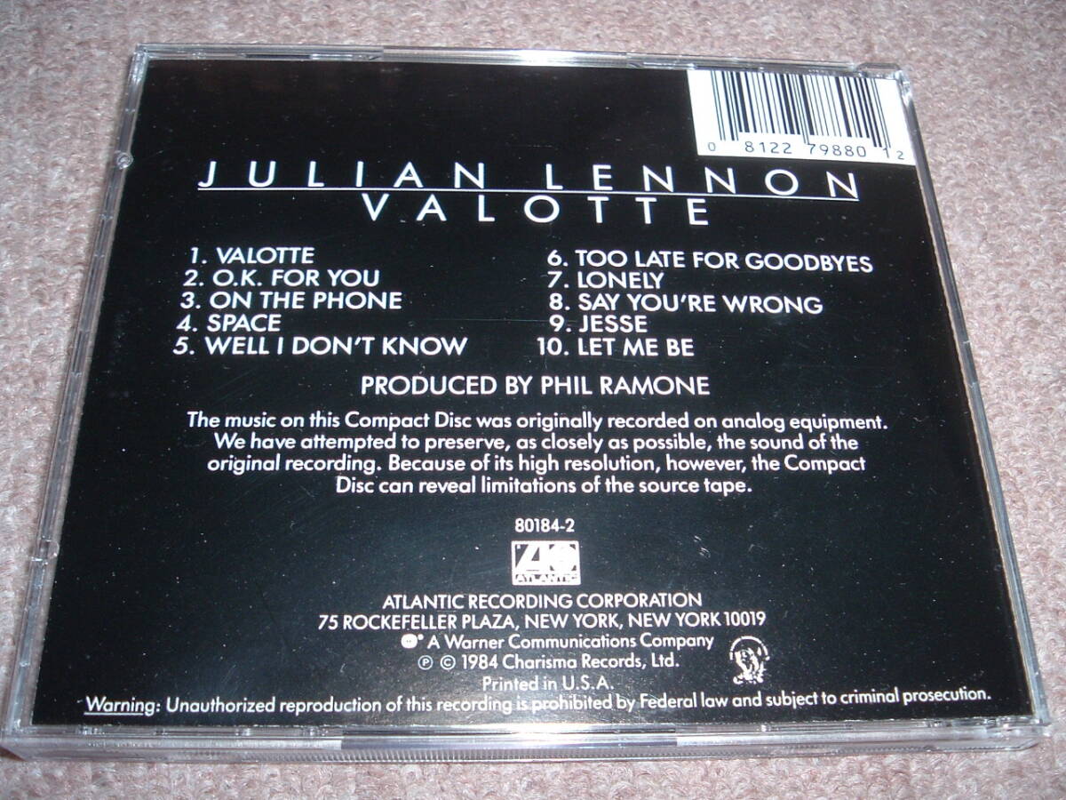 【80年代】ジュリアン・レノン Julian Lennon / Valotte 84年デビュー作にして最高作！_画像2