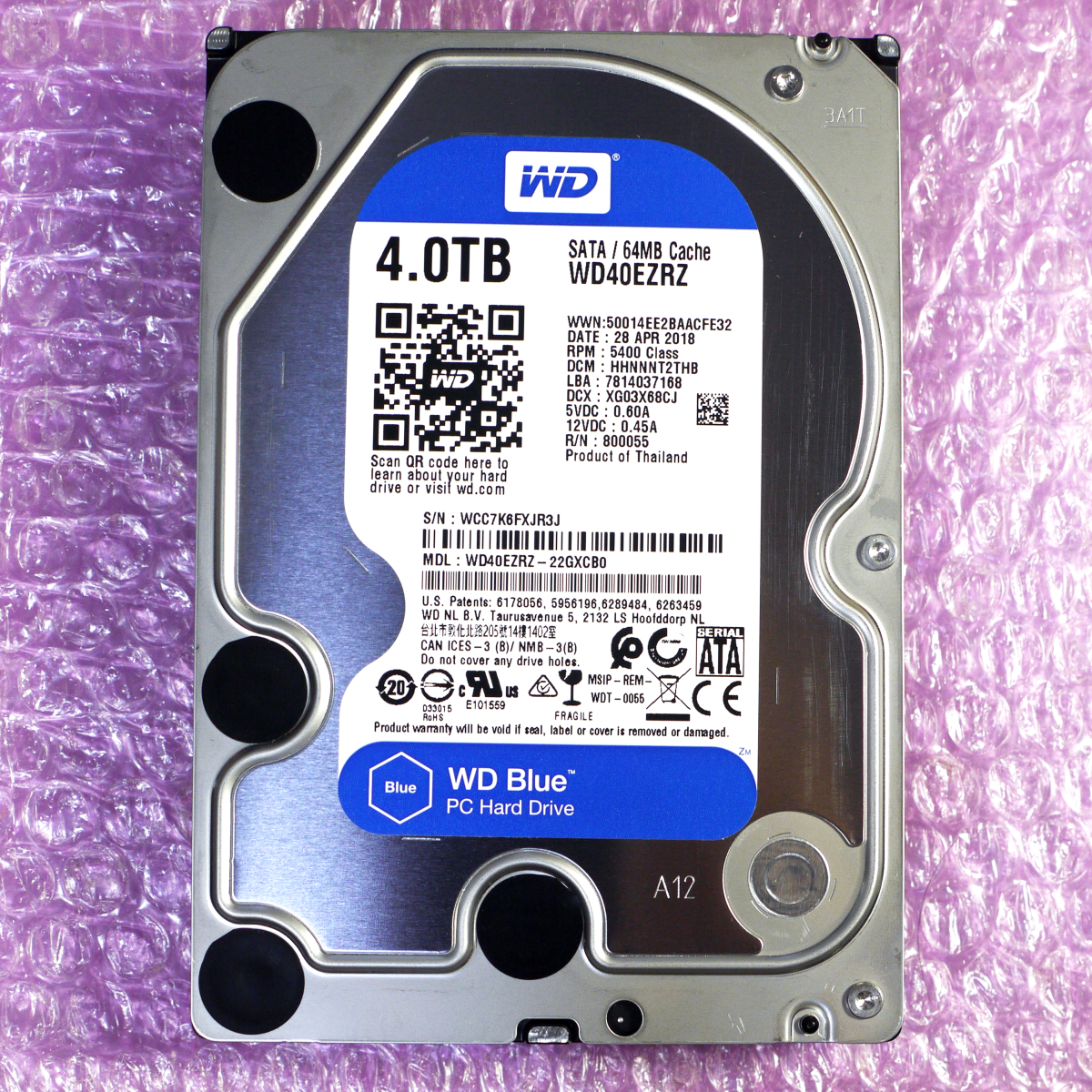 使用397時間 Western Digital WD40EZRZ 4TB 3.5インチ SATA HDD_画像1