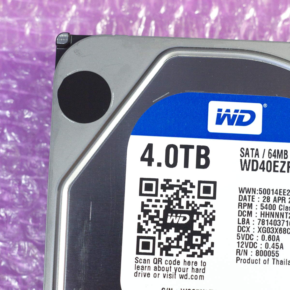 使用397時間 Western Digital WD40EZRZ 4TB 3.5インチ SATA HDD_細かい摺り傷がございます