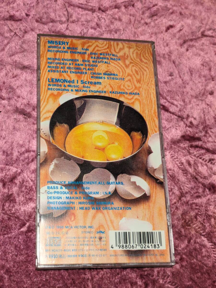 hide　　MISERY　　8cmシングルCD / X JAPAN_画像2