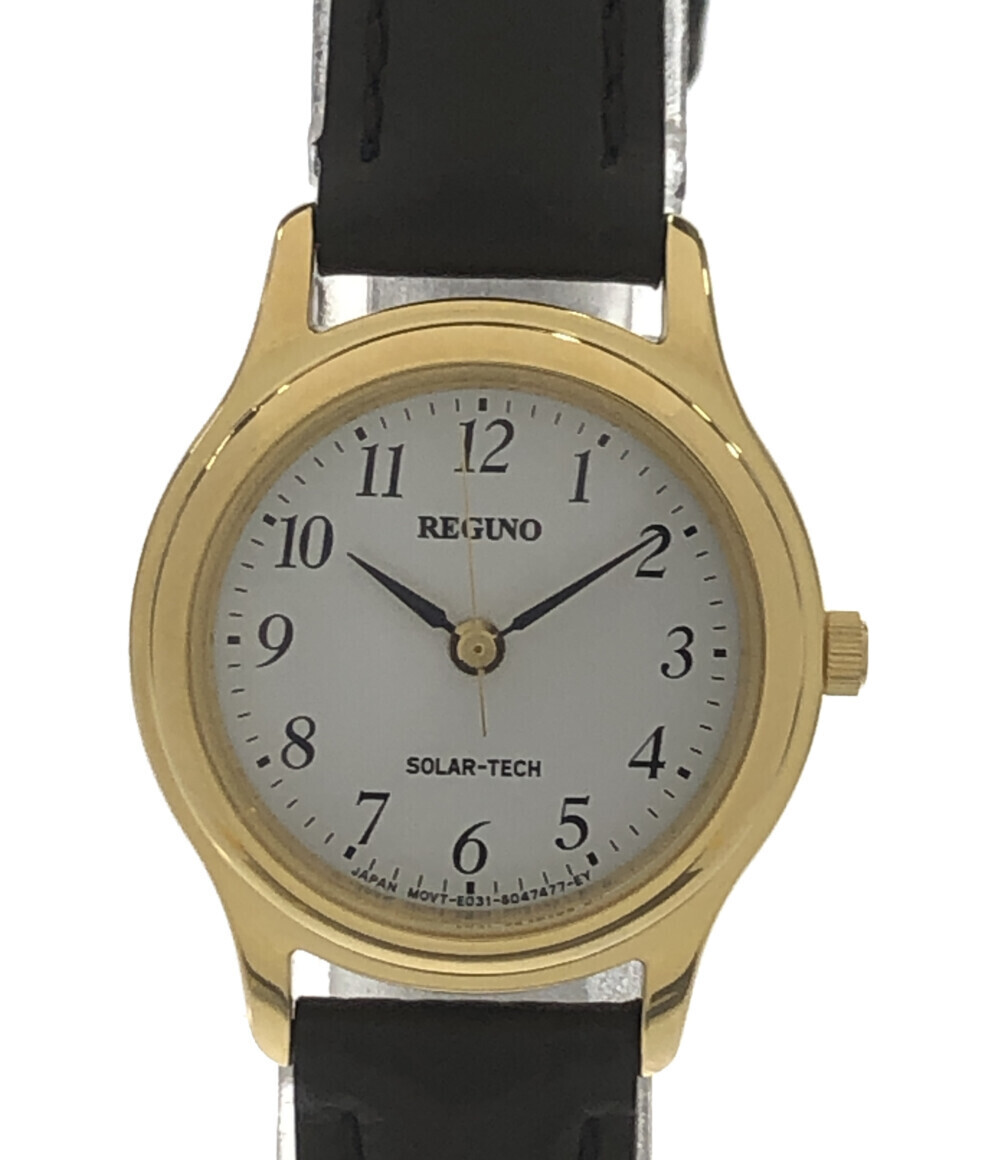 【1円スタート】 腕時計 E031-T017193 ソーラー ホワイト レディース REGUNOの画像1