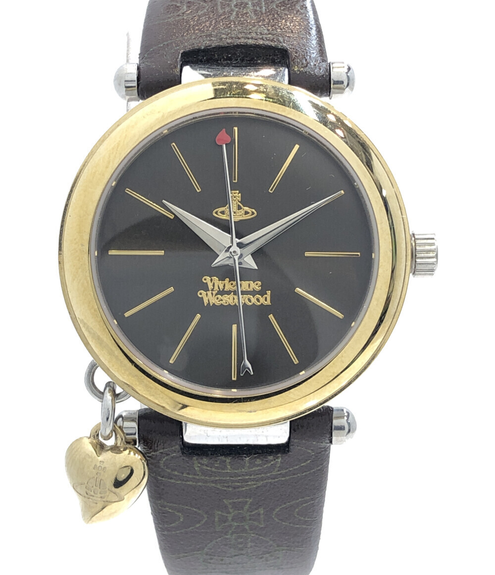 訳あり ヴィヴィアンウエストウッド 腕時計 VV006BRBR クオーツ ブラック レディース Vivienne Westwoodの画像1