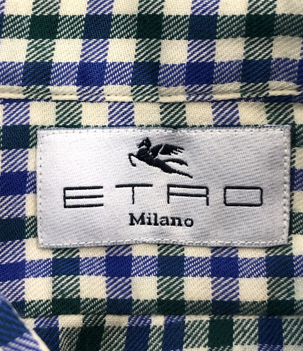 クリスマスファッション 2640円 エトロ 長袖ギンガムチェックシャツ メンズ XL以上 ETRO その他