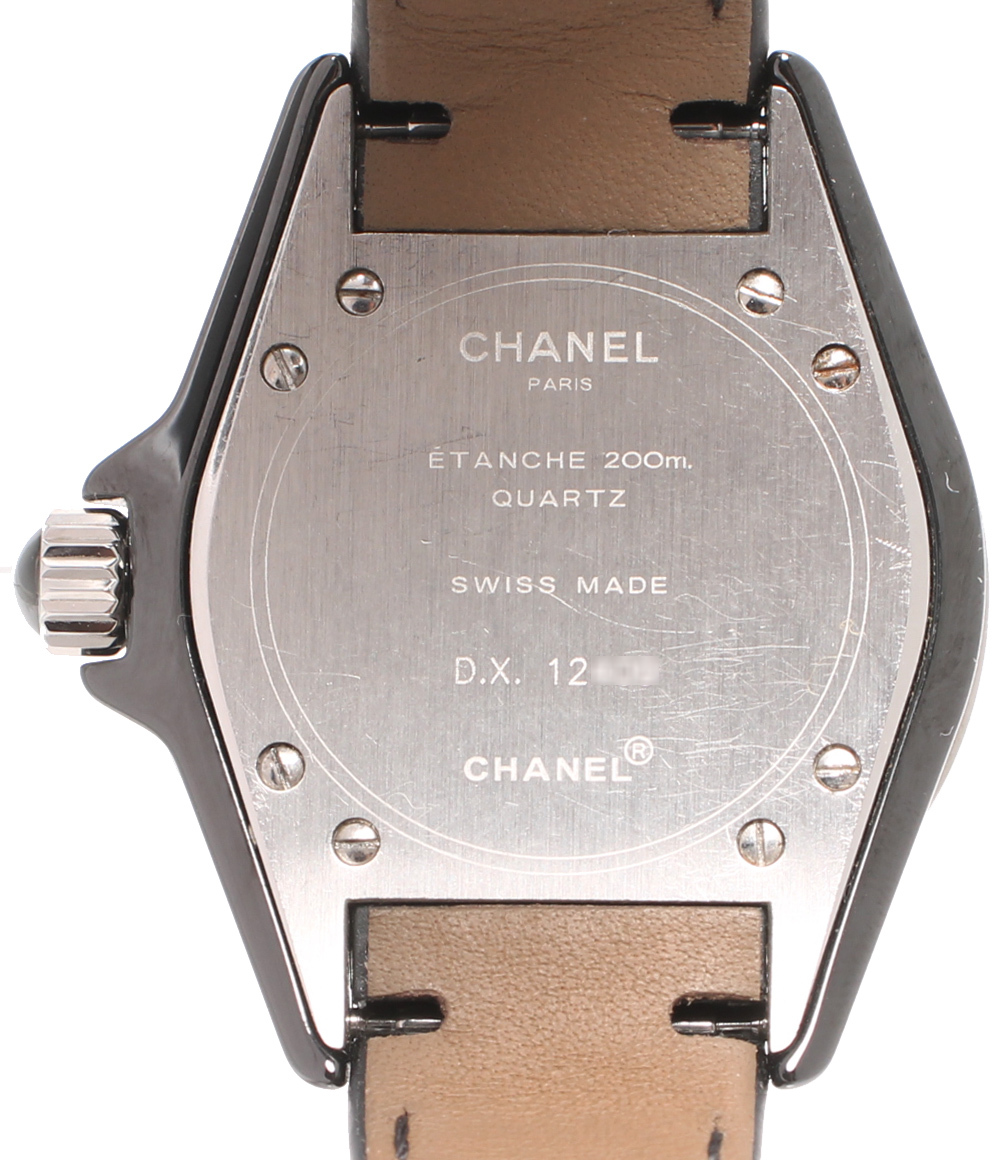 シャネル 腕時計 セラミック デイト J12 H0680 クオーツ ブラック レディース CHANEL_画像4