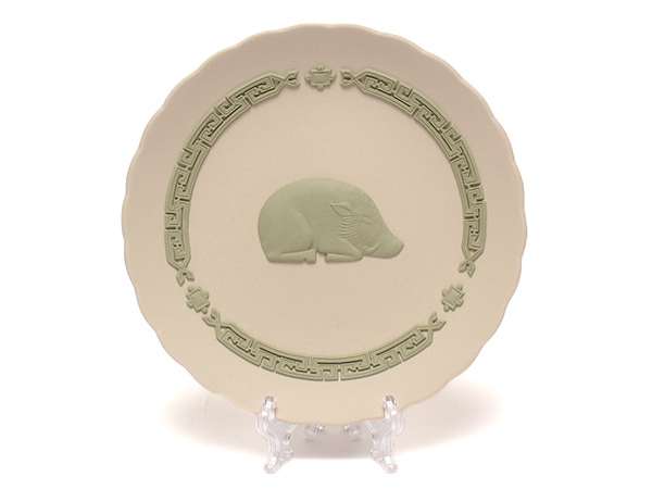  beautiful goods Wedgwood year tray decoration plate . main wild boar inosisi..12cm YEAR TRAY WILD BOAR 2007 jasper 