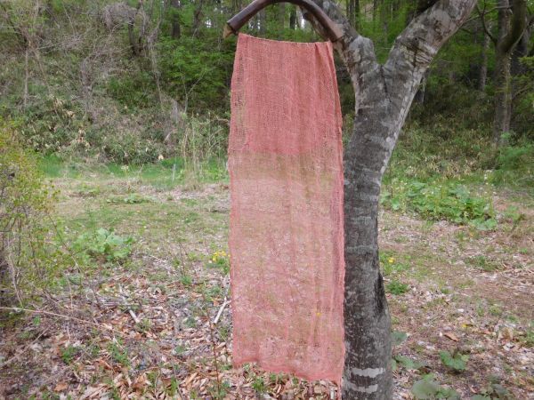タペストリー用くりぬきVハンガー　幅30cm位の布がかかる　 織り　織機 木製　オールド　アーチコレクションオリジナル_画像1