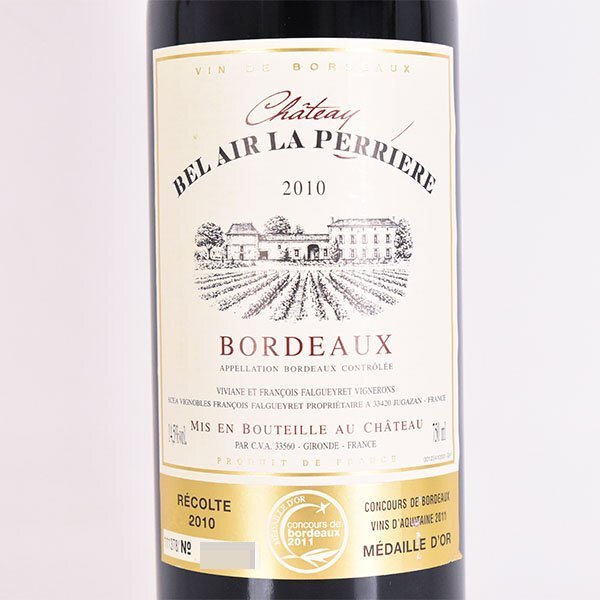 1円～★シャトー ベレール ラ ペリエール 2010年 赤 750ml 14.5% ボルドー Chateau Bel Air La Perriere E190061_画像1