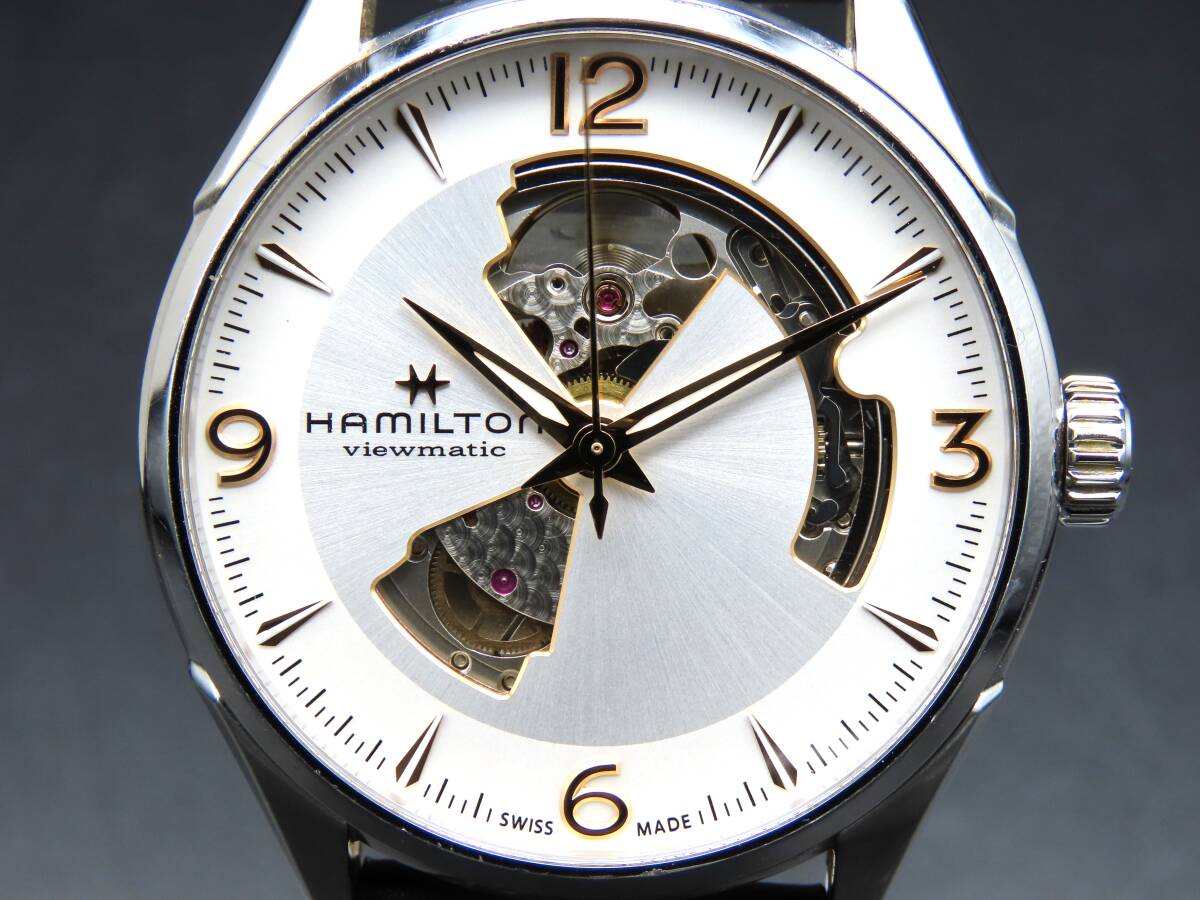 1円～! 稼動品★正規品 HAMILTON ハミルトン H327050 ジャズマスター ビューマチック オープンハート 自動巻き メンズ腕時計 TTKLG111_画像2
