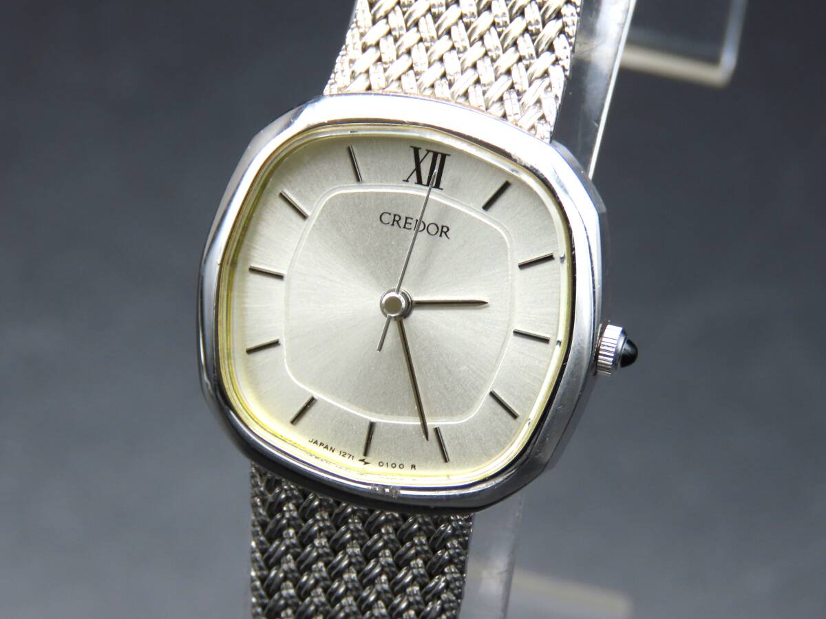 1円～! 山 稼働品 SEIKO セイコー クレドール 7771-5040 1271-5030 2点セット クォーツ 純正ブレス メンズ レディース 腕時計 TTKLG105_画像3