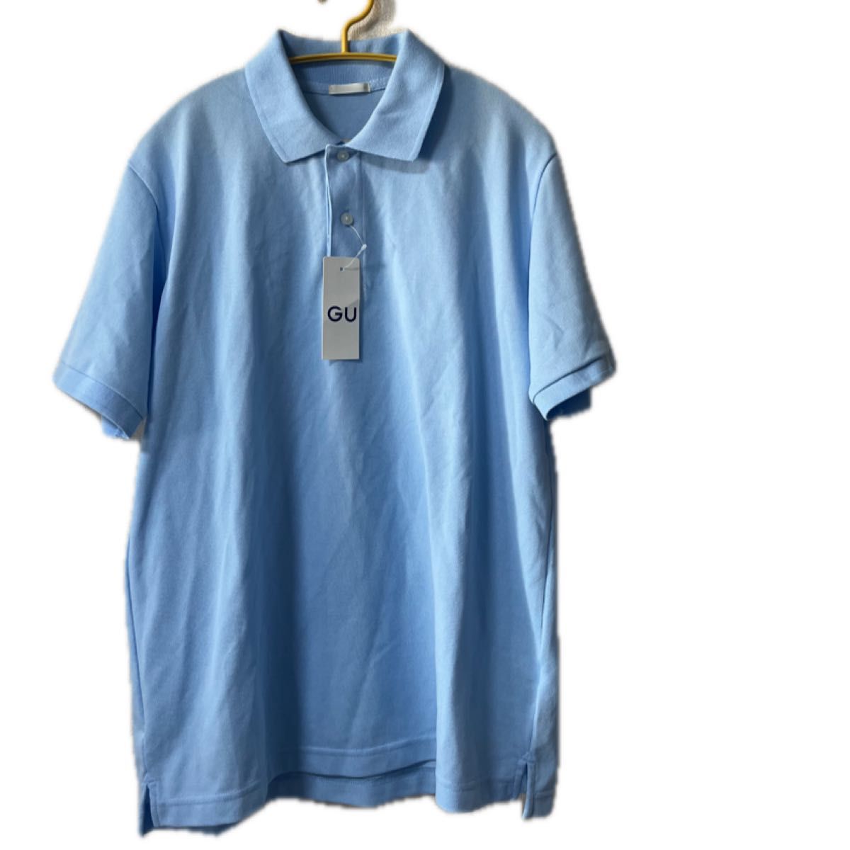 【タグ付き未着用】ポロシャツ 半袖ポロシャツ 半袖 水色　ブルー系　GU ジーユー　メンズ　Mサイズ ポロシャツ