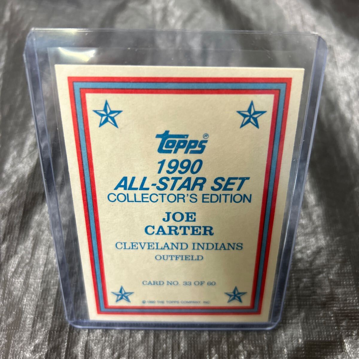 1990 Topps All Star Set Collector’s Edition Joe Carter Cleveland Indians No.33 of 60_画像2