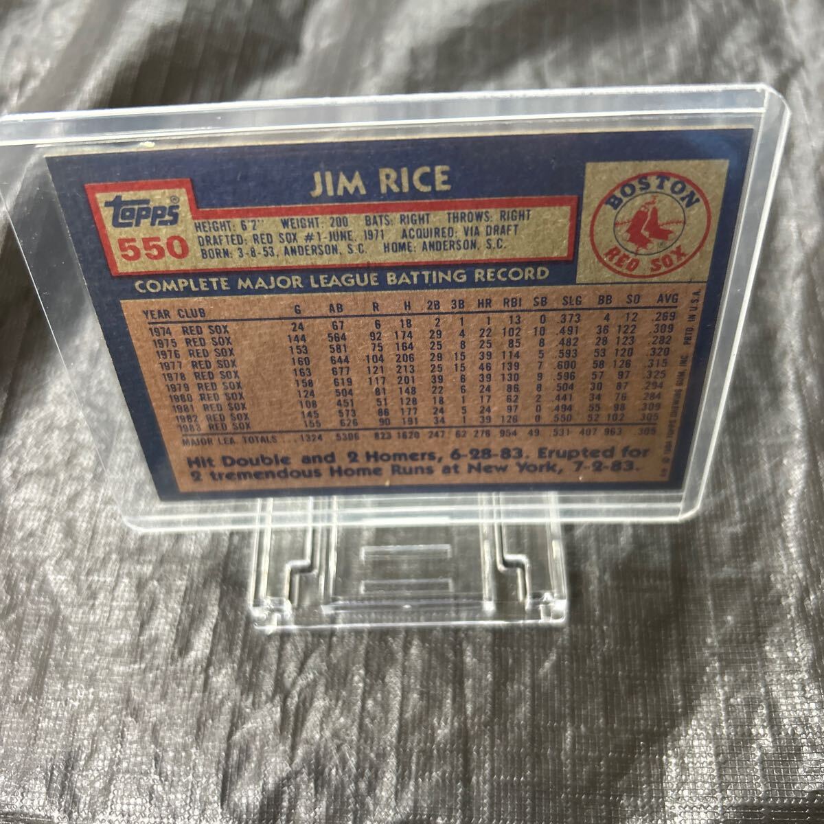 Topps 1984 Jim Rice Boston Red Sox No.550_画像2