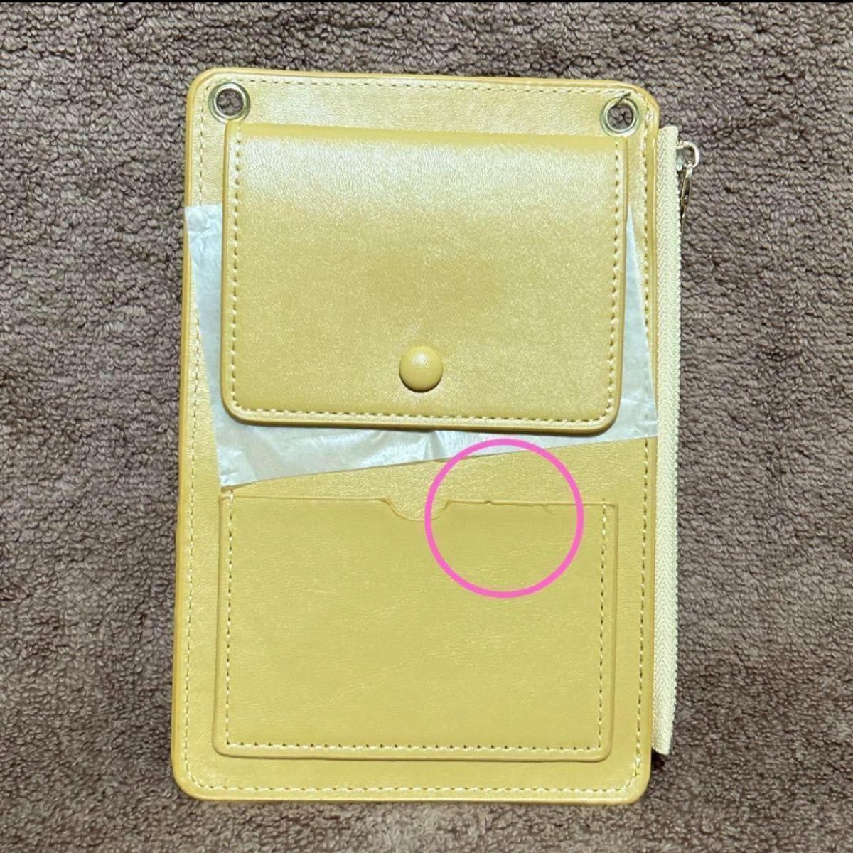 【新品未使用】お財布　スマホポーチ　ショルダー　黄色　イエロー　カード収納